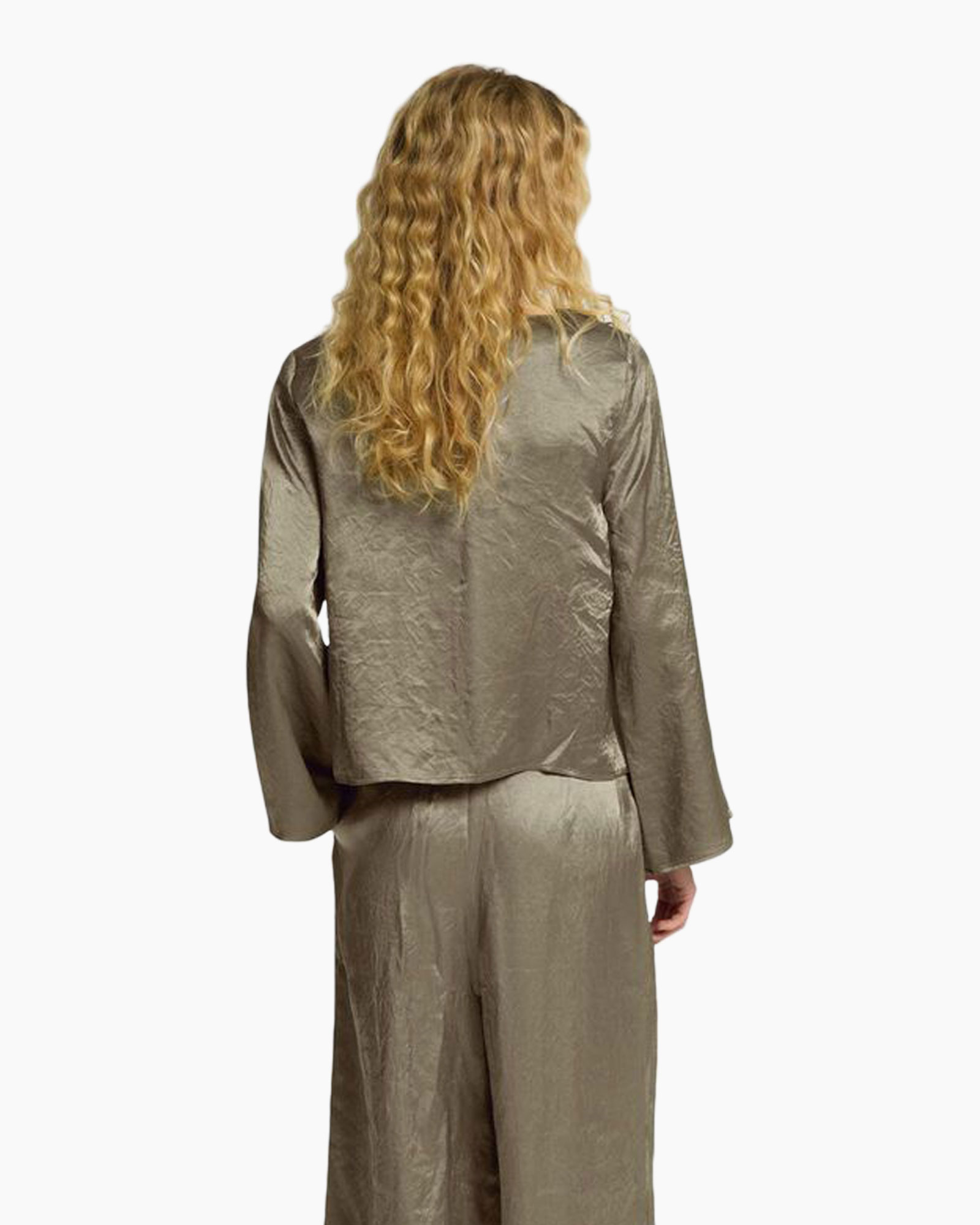 Top Selene Ls Draped Neckline Top B Khaki