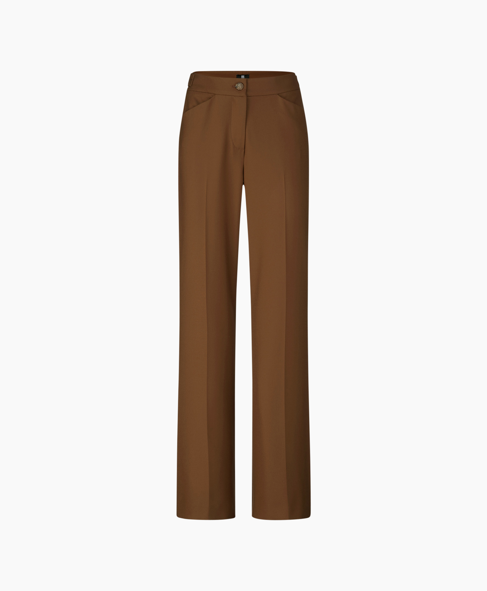 broek, broek, bruin, wijd, knopen