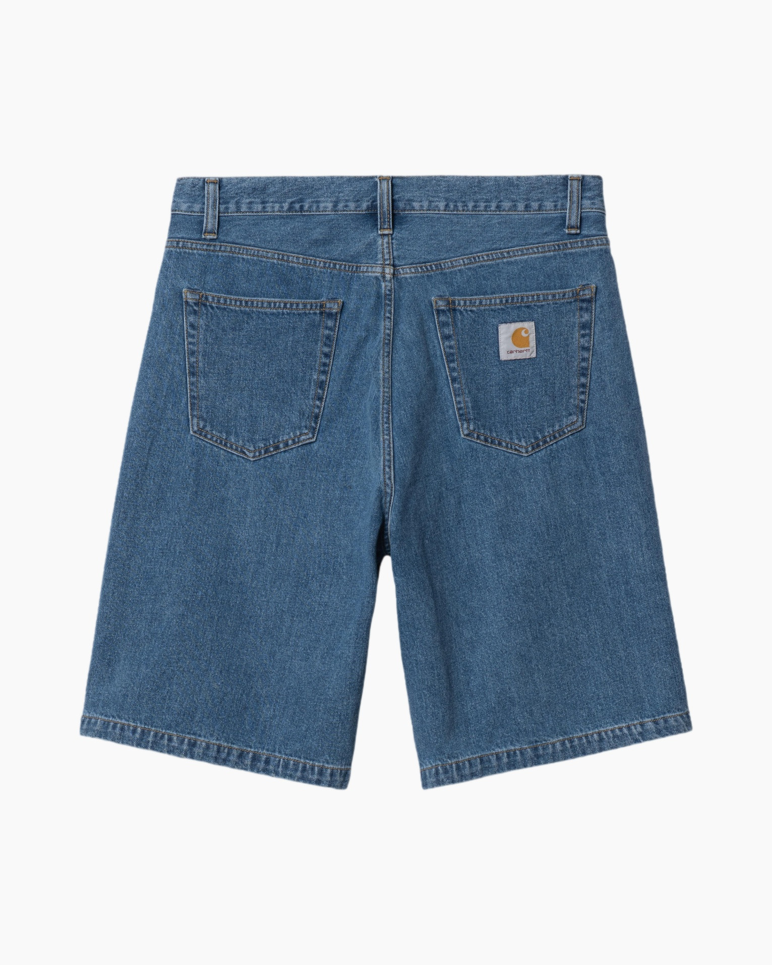 jeans, shorts, denim, back pockets, brand patch