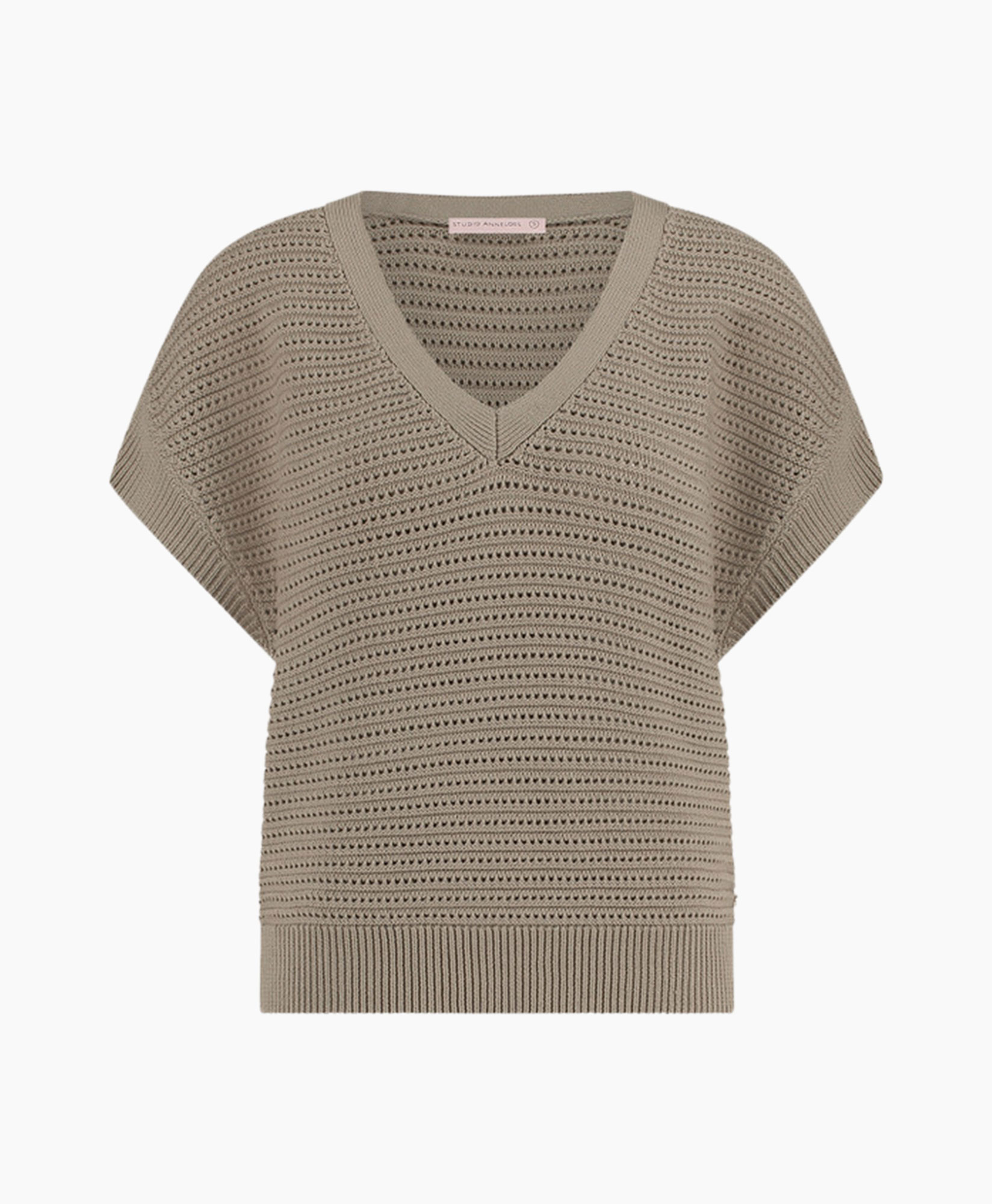 Top Chiara V-neck Crochet Top Geel