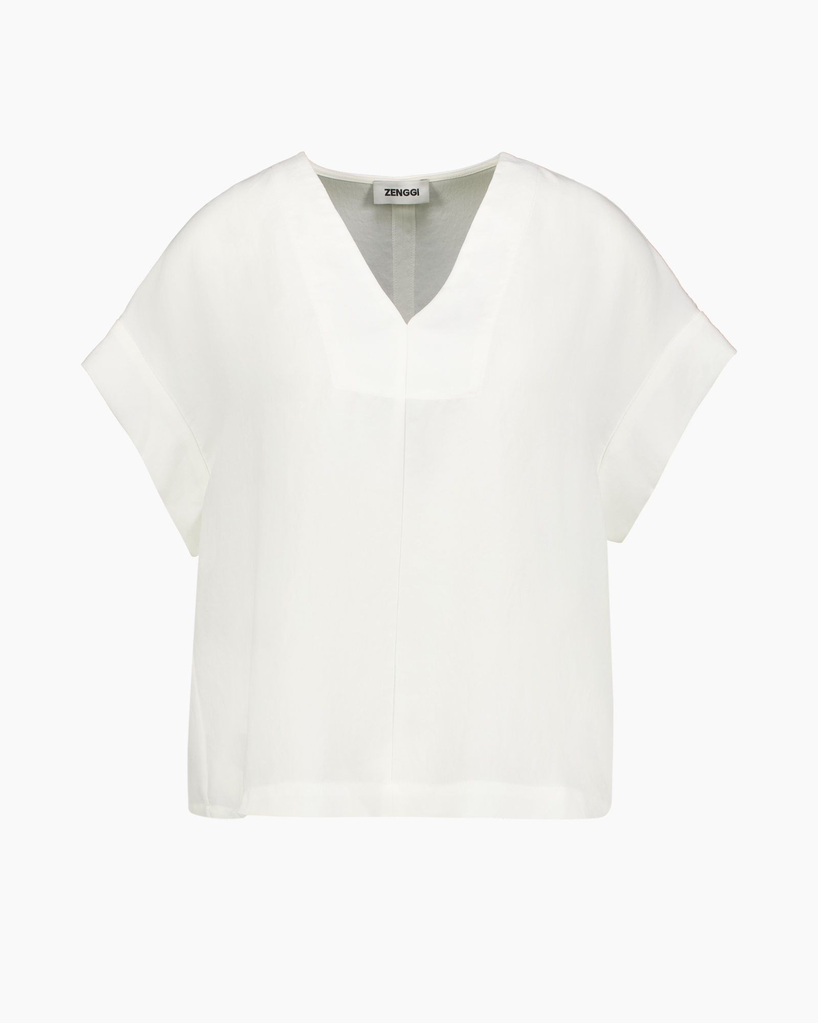 top, blouse, wit, korte mouwen, linnen-achtig