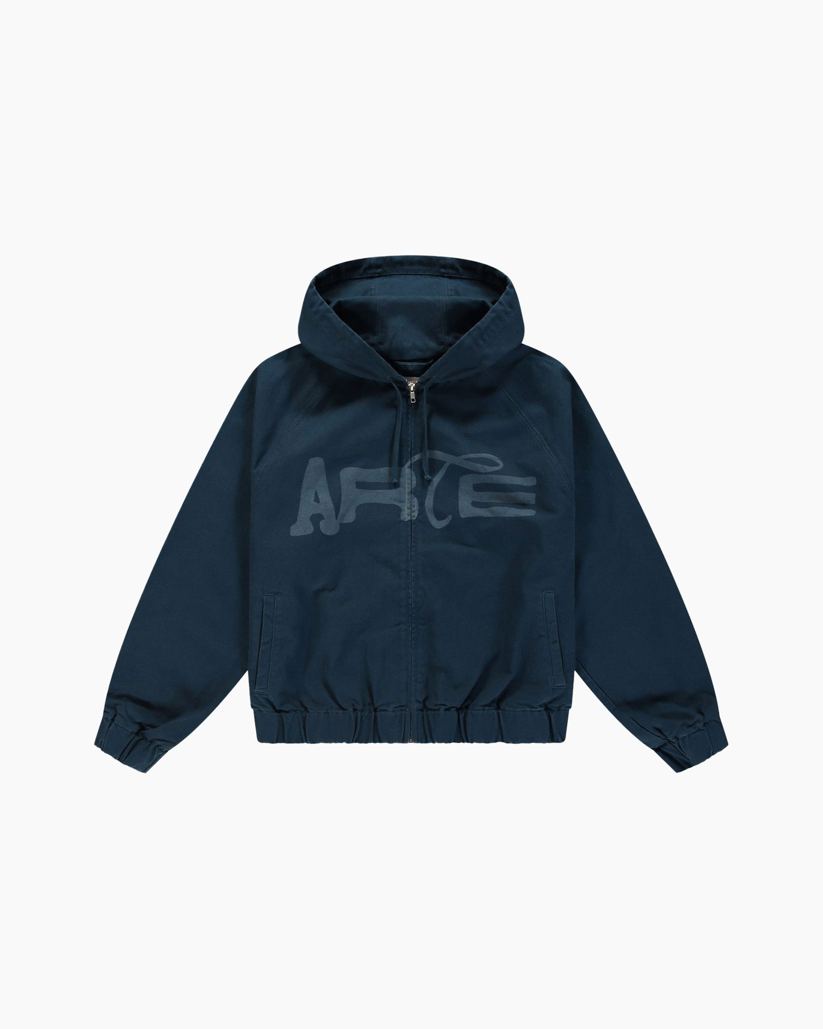 hooded jacket, rits, marineblauw, elastische zoom, zakken