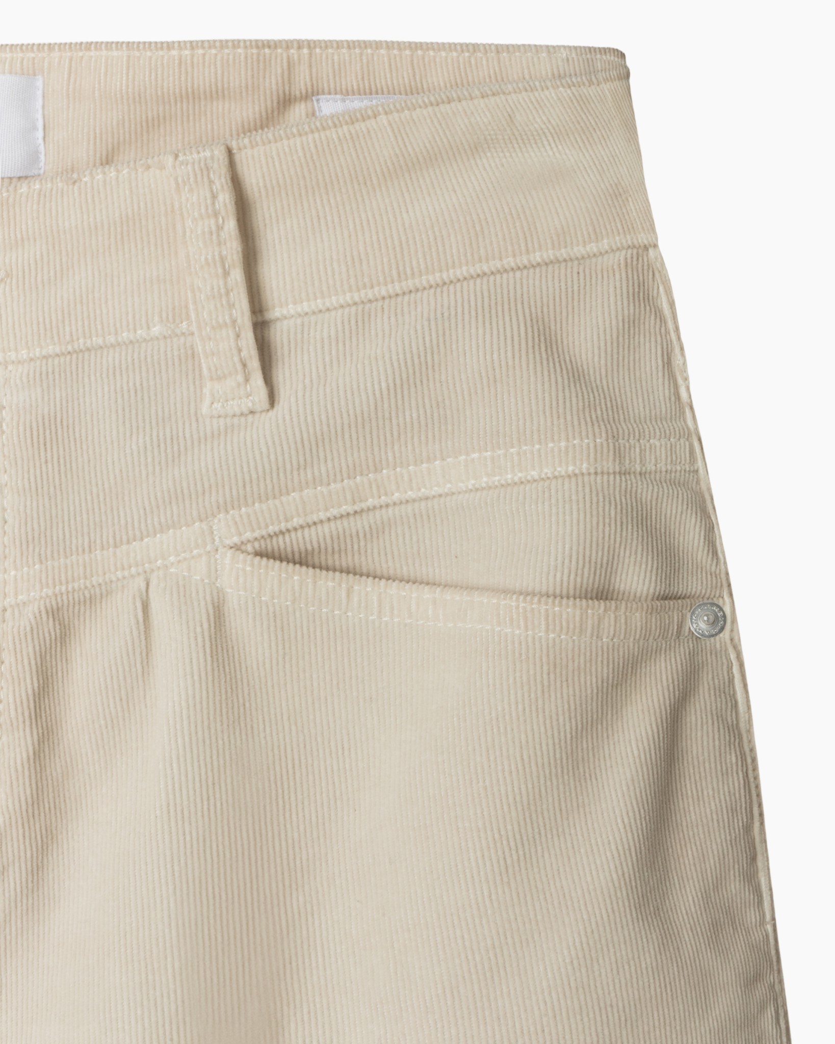 beige corduroy, zak, riemlus, voorklep, metaal rivet
