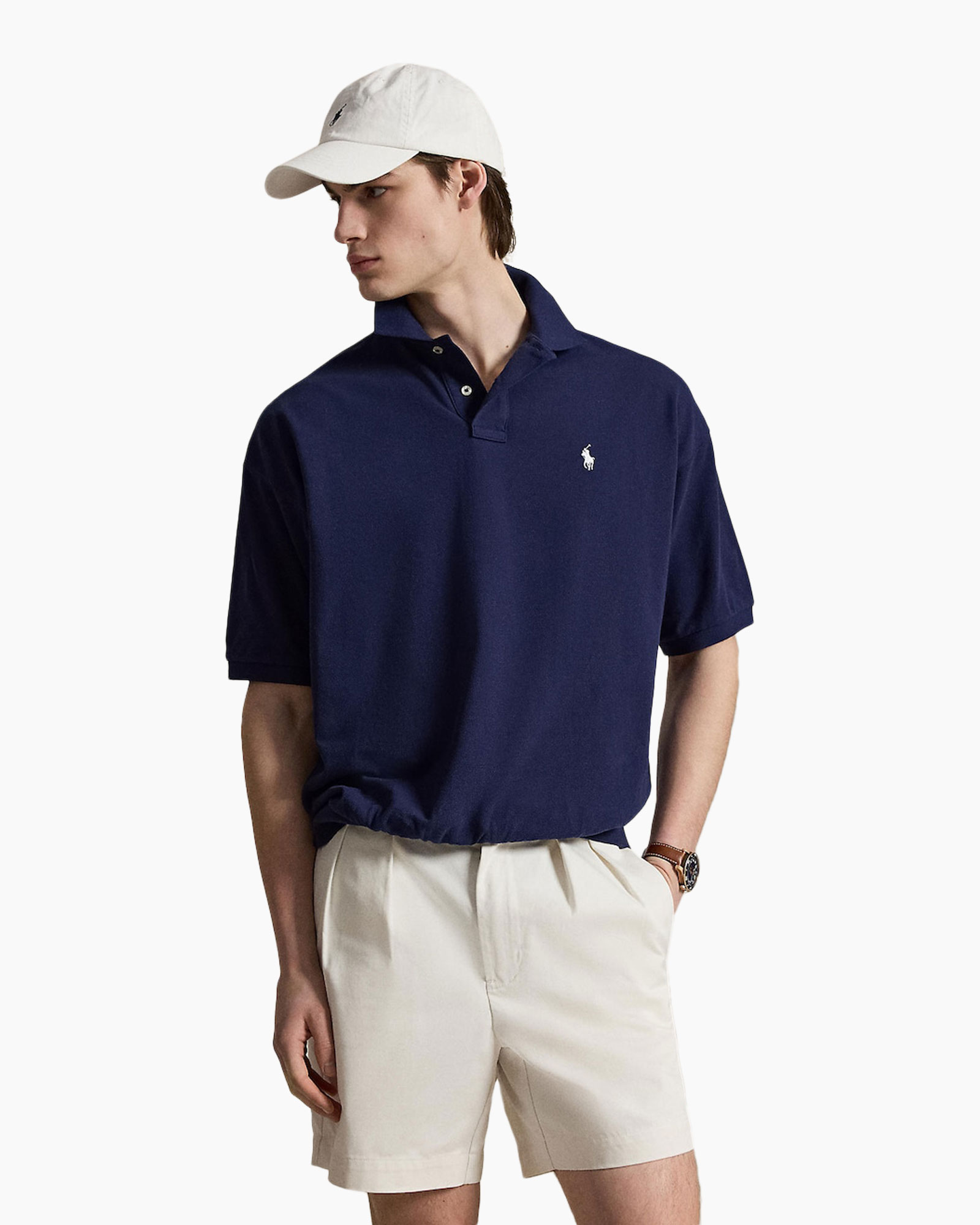 poloshirt, nachtblau polo, korte mouw, poloshirt met kraag, casuale outfit