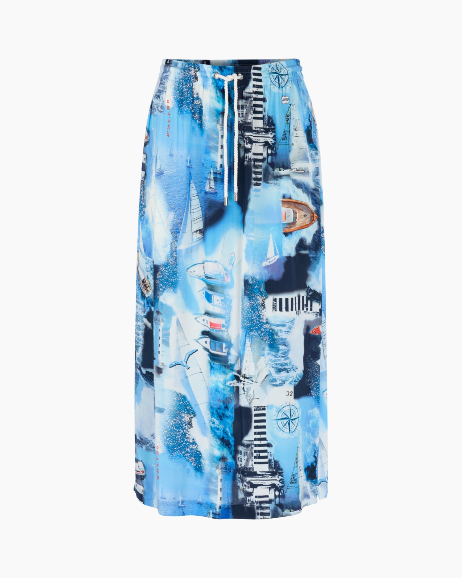 zwemshorts, boardshorts, blauw patroon, touwkoord, lang