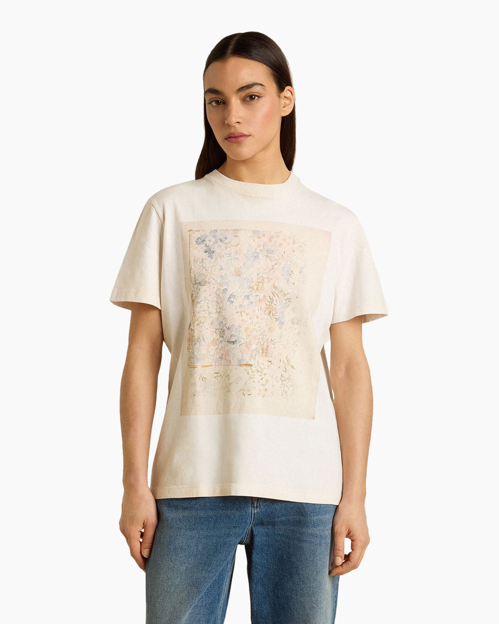T-shirt Journey W's Regular Gauze Cotton Jersey Ecru