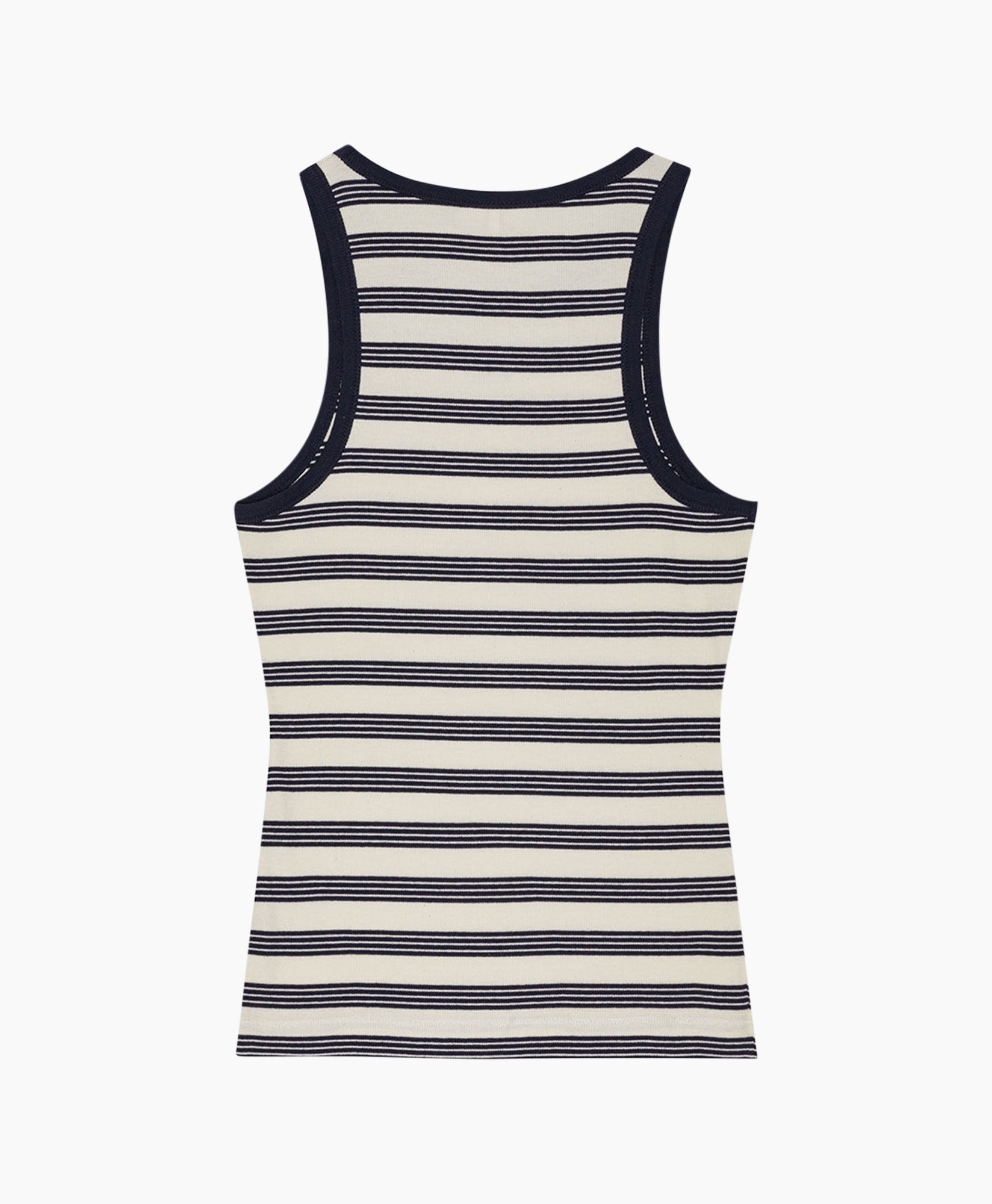 Top Striped Soft Cotton Rib Donker Blauw