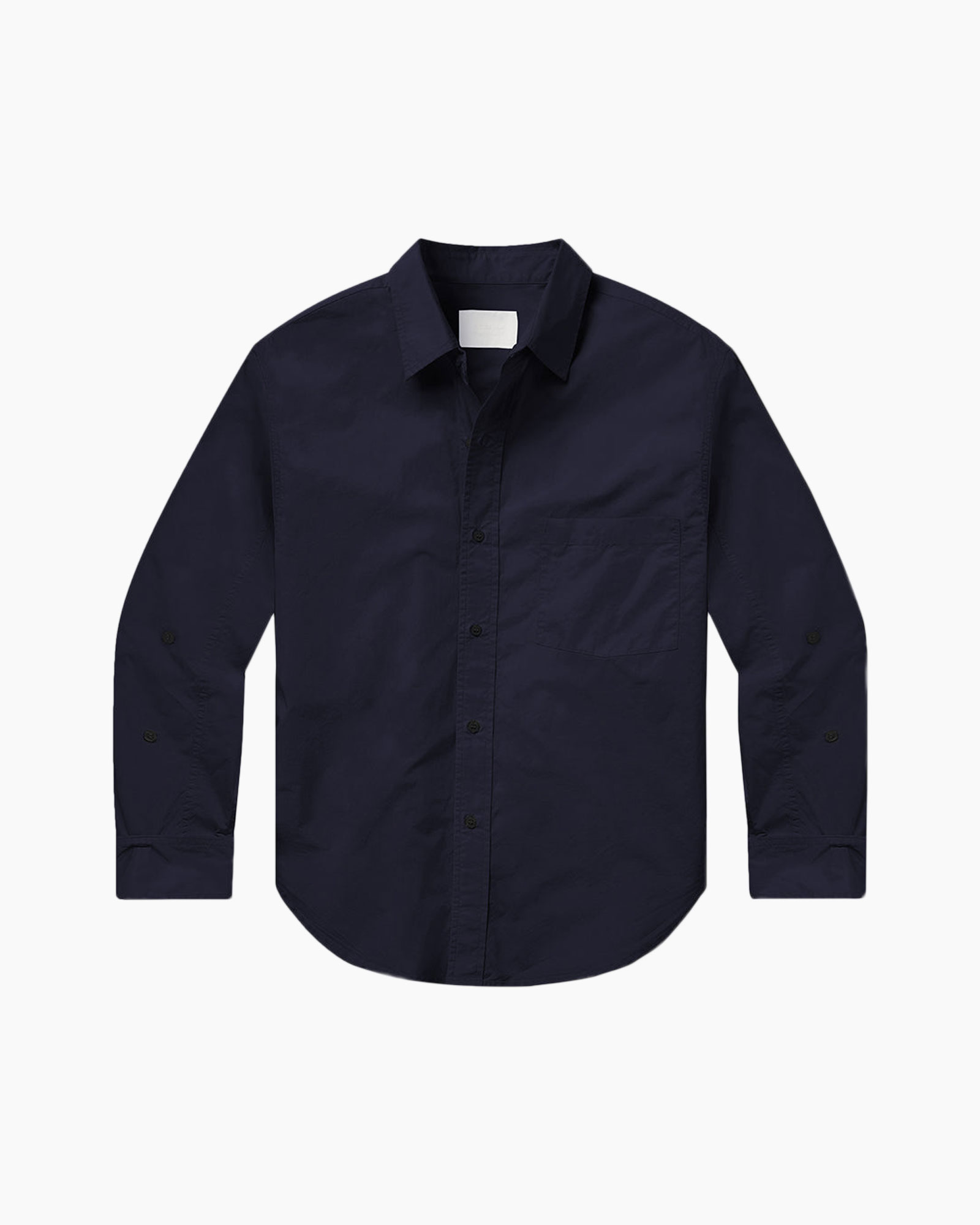hemd, knopenovershirt, langarm, donkerblauw, zak